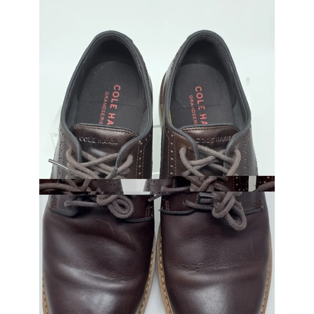 Cole Haan Go-To Plain Toe Oxford Shoes Dark Coffee Brown C35083 Men's Size 10 M